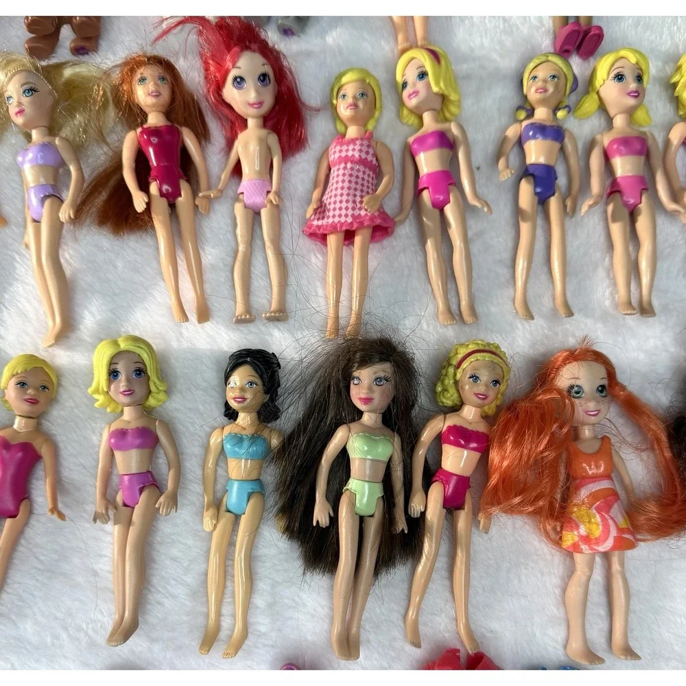 Polly Pocket Y2K 2000s Lot Dolls Rubber Clothing Accessories 125+ Pieces Vintage